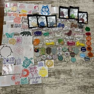 Decals- all sizes,Car air freshies- different scents.    Ornaments,Car coasters
